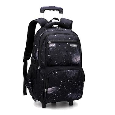 MITOWERMI Boys Rolling Backpacks KidsLuggage Wheeled Backpack for School Kids Trolley Bags SpaceGalaxy Roller Bookbag on 2 Wheels