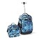 Tilami Rolling Backpack 19 inch with Lunch Bag Wheeled Laptop Backpack Blue Wave