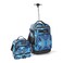 Tilami Rolling Backpack 19 inch with Lunch Bag Wheeled Laptop Backpack Blue Wave