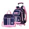 MITOWERMI Rolling Backpack for Girls Cute Trolley Bags Primary School Bookbags with Wheels Kids CarryOn Wheeled Backpack with Lunch Bag