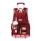 NIWEIYA Girls Rolling Backpack for School Elementary Kids Roller Backpack with Wheels School Bag Girls Wheeled Bookbag on 6 Wheels Red