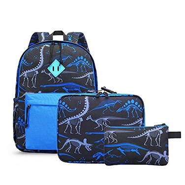 NICE CHOICE Preschool Backpack Kindergarten Elementary School Toddler Backpacks With Lunch Bag Pencil Case SetBlue Dinosaur Set