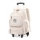 GRUOTEIS Rolling Backpack for Boys Girls Elementary Middle School Bags Boys Roller Backpack with 6 Wheels Beige