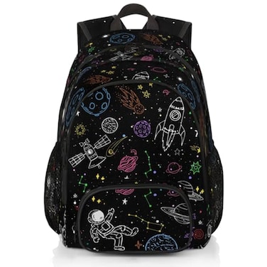 HUXINO Space Backpack for Kids Planets Astronaut Rocket Design School Bookbag Large Capacity Lightweight Backpack for Boys Girls Ages 512 Water Resistant