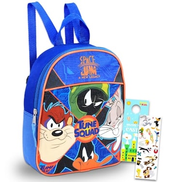 WARNER BROS PICTURES Space Jam Mini Backpack for Boys Bundle with 11 Looney Tunes Small Backpack Plus Stickers More Space Jam Travel Bag for Kids Set