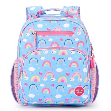 mibasies Kids Backpack for Girls Girls Backpack 58 Kindergarten Elementary School Bookbag for Girl Rainbow Blue