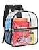 Paxiland Clear Backpack Stadium Approved 12126 with Reinforced and Wider Shoulder Straps Small Clear Bag for Schools Concerts Work Festivals and Sporting Events Black