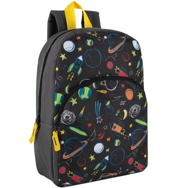 Trail maker 15 Inch Kids Backpacks for Boys Girls Preschool Kindergarten Elementary School Backpacks with Adjustable Padded Straps Stellar Space