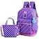 VIDOSCLA 3Pcs Heart Printing Backpack Sets Bowknot Primary Schoolbag Travel Daypack Shoulder Bag Girls Rucksack knapsack