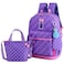 VIDOSCLA 3Pcs Heart Printing Backpack Sets Bowknot Primary Schoolbag Travel Daypack Shoulder Bag Girls Rucksack knapsack