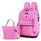 VIDOSCLA 3Pcs Heart Printing Backpack Sets Bowknot Primary Schoolbag Travel Daypack Shoulder Bag Girls Rucksack knapsack