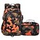 Yvechus Camo Backpack Set with Lunch Bag Lightweight Waterproof School Backpack Bookbag for Boys Girls CStyle Camo Orange