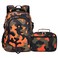Yvechus Camo Backpack Set with Lunch Bag Lightweight Waterproof School Backpack Bookbag for Boys Girls CStyle Camo Orange