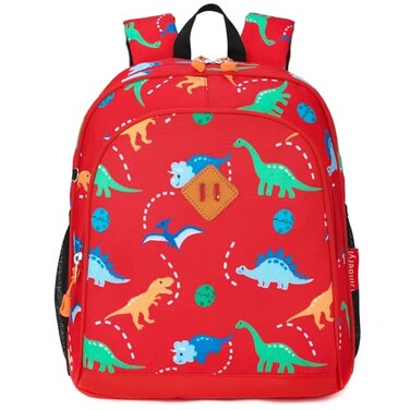 JinBeryl Toddler Backpack for Boys or Girls Little Kids Backpack for Preschool or Kindergarten Dinosaur Red Mini