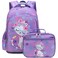 Octsky Backpack for Girls Kids School Backpacks with Lunch Box Preschool Kindergarten BookBag Set With Chest Strap Cat Purple