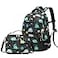 MIRLEWAIY School Backpack For Boys Kids Bookbag Elementary Bag Set with Insulated Lunch Bag and Coin Pouch Black Dinosaur