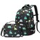 MIRLEWAIY School Backpack For Boys Kids Bookbag Elementary Bag Set with Insulated Lunch Bag and Coin Pouch Black Dinosaur