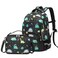 MIRLEWAIY School Backpack For Boys Kids Bookbag Elementary Bag Set with Insulated Lunch Bag and Coin Pouch Black Dinosaur