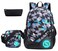 JiaYou Teenage Boy Girl Unisex Multifunctional School Bag Backpack with Florescent MarkColorH 3 Sets20L