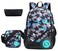 JiaYou Teenage Boy Girl Unisex Multifunctional School Bag Backpack with Florescent MarkColorH 3 Sets20L