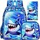 ZLYERT 16 Shark Backpack for Boy 3Pcs School Backpacks with Lunch Box Kids Bookbag for Elementary Preschool KindergartenBlue
