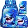 ZLYERT 16 Shark Backpack for Boy 3Pcs School Backpacks with Lunch Box Kids Bookbag for Elementary Preschool KindergartenBlue