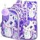 UFNDC 3PCS Cat Backpack for Girls 16Kids Sequin Bookbag with Lunch Box Water Resistant School Bag for Elementary Preschool Toddler
