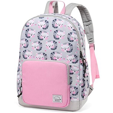 VASCHY Backpack for Little Girls Cute Lightweight Water Resistant Preschool Backpack for Kindergarten Bookbag Cats