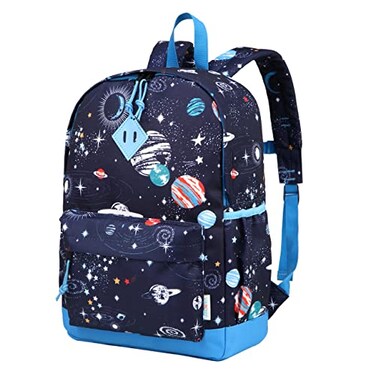 VASCHY Toddler Kids Backpack Boys Lightweight Water Resistant Daycare Preschool Backpack for Little Boys w Chest Strap Space