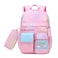 RLXGCZ School Backpack for Girls Rainbow Cute Kids Backpack for Back to School Laptop Travel Bag With pencil Case Pink set
