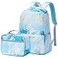 Joyfulife Girls Backpack with Lunch Box Lightweight Marble Backpack for School Primary Elementary Bookbags Set