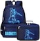 JIANYA Kids Backpack for School Boys Basketball Themed Backpack with Lunch Box Elementary Kids School Bag Travel Back Pack for Boy Blue