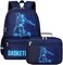 JIANYA Kids Backpack for School Boys Basketball Themed Backpack with Lunch Box Elementary Kids School Bag Travel Back Pack for Boy Blue