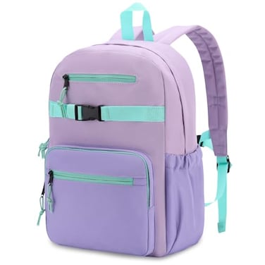 RAVUO Kids Backpack for Girls 16Inch Elementary School Bookbag 15L Water Resistant Lightweight Backpack for Ages 69 Grades 14 Purple