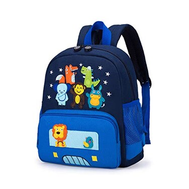 willikiva Cute Zoo Little 3d Backpack Kids Backpack for Boys and Girls Toddler Backpack Waterproof PreschoolBlue