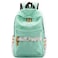 mygreen Kawaii Girls Backpack for School Lightweight Canvas Backpack for Teens Ages 812 Fits 15 Inch Laptop Cute Boho Floral Design Durable Comfortable Light Green