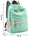 mygreen Kawaii Girls Backpack for School Lightweight Canvas Backpack for Teens Ages 812 Fits 15 Inch Laptop Cute Boho Floral Design Durable Comfortable Light Green