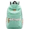 mygreen Kawaii Girls Backpack for School Lightweight Canvas Backpack for Teens Ages 812 Fits 15 Inch Laptop Cute Boho Floral Design Durable Comfortable Light Green
