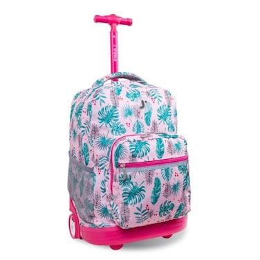 J World New York Sunrise Rolling Backpack Backpack PALM LEAVES