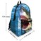 JeremySport Shark Backpack for Boys 3D Shark Ocean Print School Bag Cool Marine Travel Daypack with Laptop Sleeve