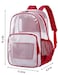 mygreen Heavy Duty Clear Backpack Durable MultiPockets See Through Student School Bookbag Waterproof Transparent Beach Girls Travel Bag Red Large
