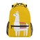 senya School Backpack Yellow Background Llama Bookbag for Boys Girls Travel Bag