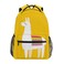 senya School Backpack Yellow Background Llama Bookbag for Boys Girls Travel Bag