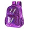 Fermido Sequin School Backpack for Girls Kids Cute Elementary Book Bag Teen Glitter Flip Sparkly Holographic Purple Back Pack