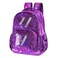 Fermido Sequin School Backpack for Girls Kids Cute Elementary Book Bag Teen Glitter Flip Sparkly Holographic Purple Back Pack