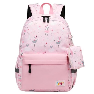 mygreen Backpack for Kids Girls Preschool Backpack Kindergarten BookBag School Backpack with Chest Strap Dancing Girl Pink