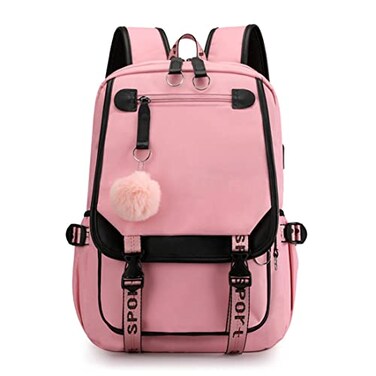 ZHANAO Girls Backpack Colorblocking Schoolbags for Girls Lightweight Bookbag MiddleSchool Elementary Backpack 20L