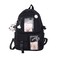 Eagerrich Cute Backpack with Cute Pin Accessories Plush Pendant for School Bag Student Girl Backpack SuperCapacity Waterproof Travel BackpackBlack