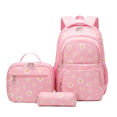 ZHANAO Daisy Backpack for GirlsBookbag with Lunch Box Kids School Bag Set 3pcs Flower Backpack Set School Daypack