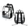 BORMELUN Clear Backpack for School Kids Students Bookbags Transparent see through Concert Stadium Approved 17inches 10 Black2